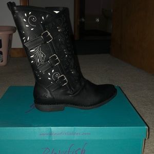 Blowfish Malibu black buckle zippered boots size 7